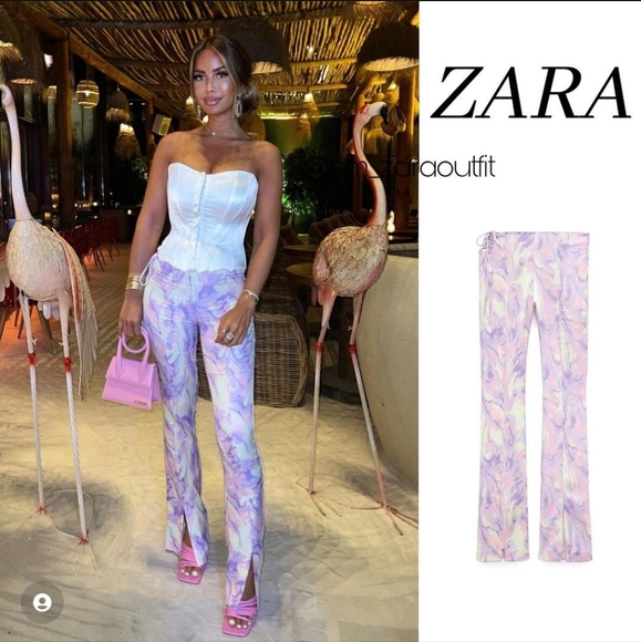 Zara Pants - ZARA Blogger SATIN EFFECT PRINTED PANTS